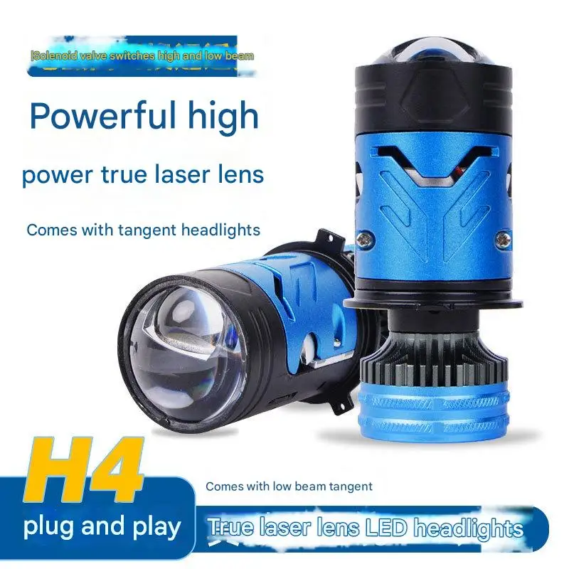 H4 ثنائية الشعاع العارض LED المصباح الليزر مصباح سيارة الكهرومغناطيسي التبديل مرحبا/لو شعاع التحديثية اختراق اكسسوارات السيارات
