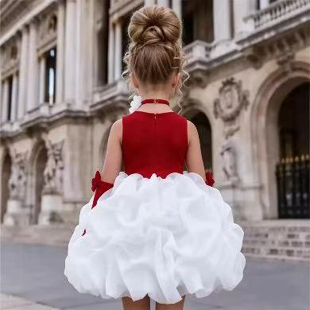 Maßgeschneidertes Prinzessinnen 3D-Blumen Mädchen Geburtstagskleid O-Ausschnitt Organza Festkleid für Kinder Blumenmädchenkleider 2026 Neu – Detail 6