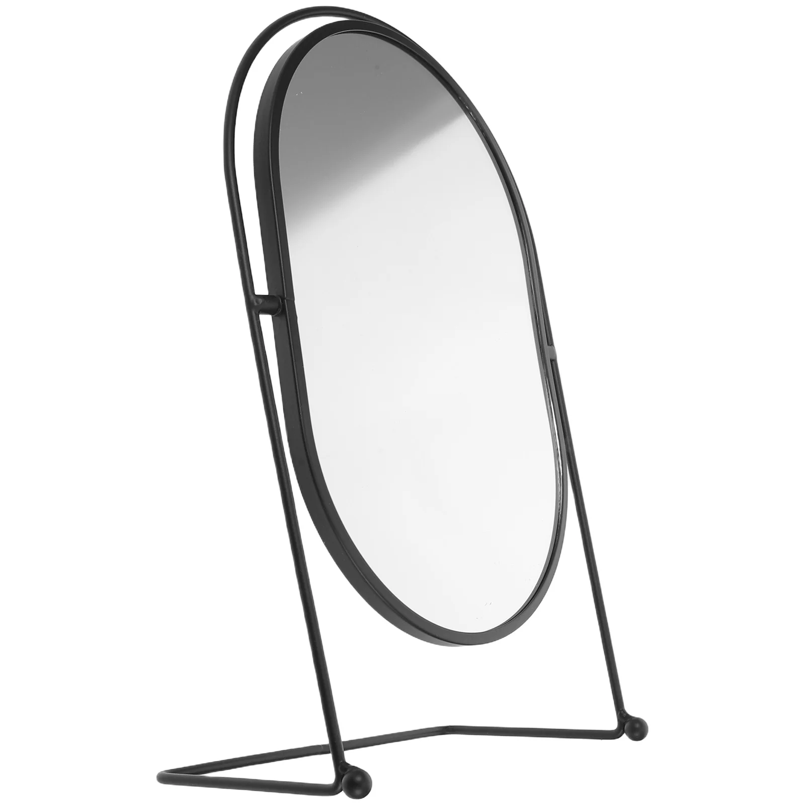 Lusterko do makijażu ze stojakiem, owalne, obrotowe, na biurko, do pokoju w akademiku, sypialni, toaletki, z powierzchnią HD Crystal Clear
