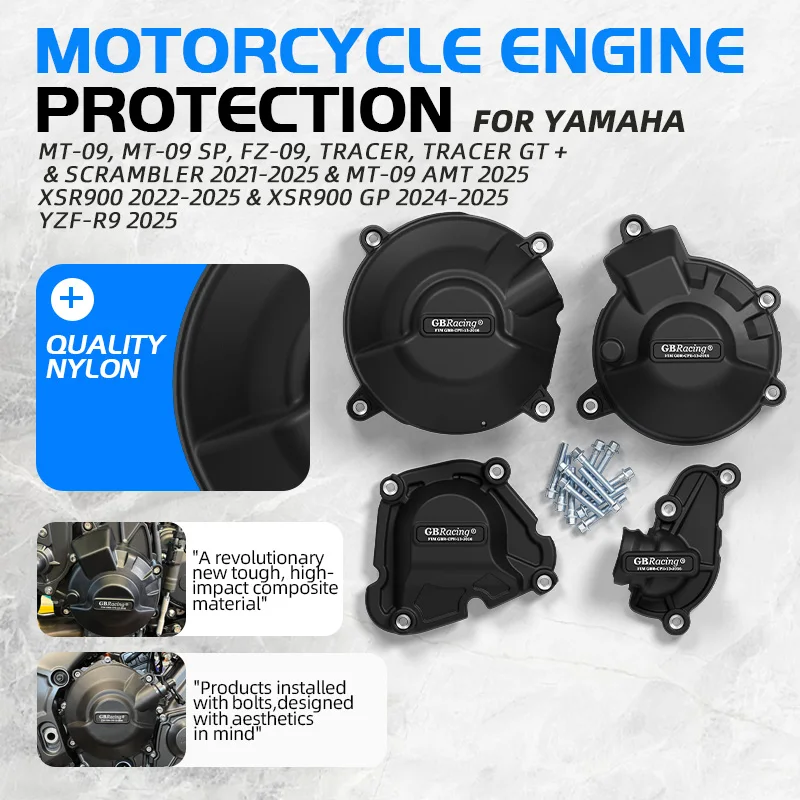 

GBRacing дополнительная защитная крышка двигателя для YAMAHA MT-09 ATM 2025 YZF-R9 MT-09/SP FZ-09 Tracer GT 2021-2025 XSR900 2022-2025