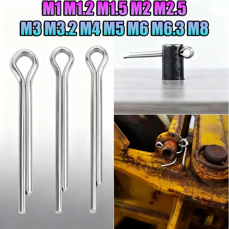 U Shape Type Spring Cotter Hair Pin M1 M1.2 M1.5 M2 M2.5 M3 M3.2 M4 M5 M6~M8 304 Stainless Steel Split Clamp Open Elastic Pins
