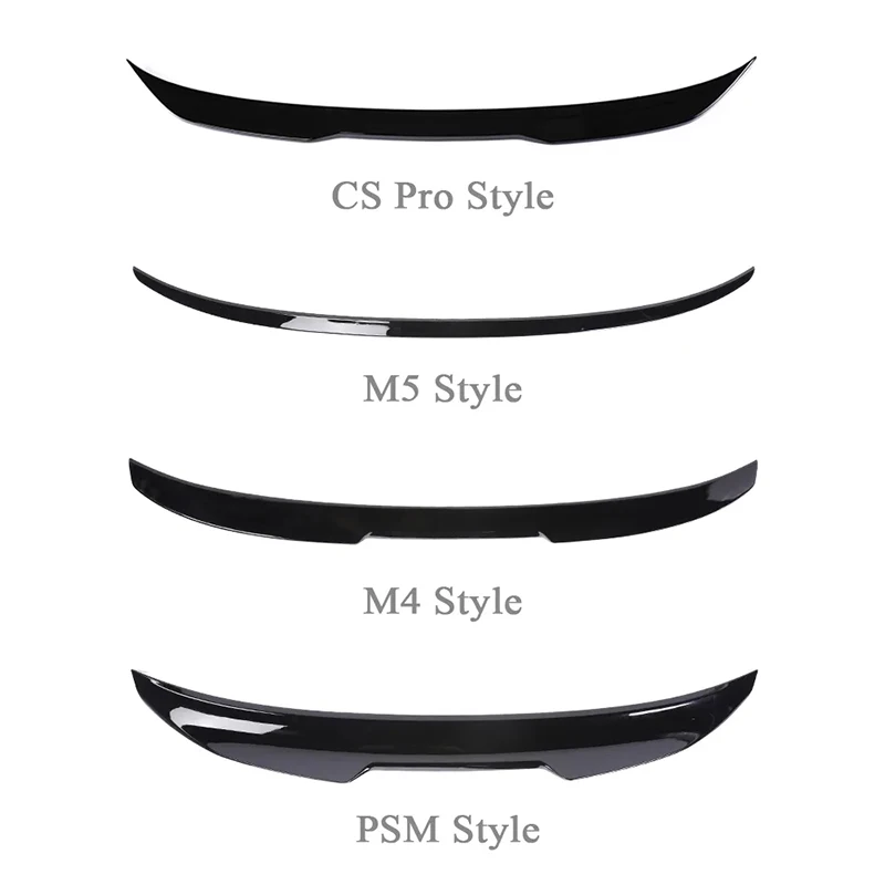 

For BMW G30 5 Series(2017-2023）Boot Spoiler Carbon fiber pattern Trunk Gloss Black Finish CS M5 M4 PSM Style Spoiler Accessories