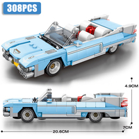 308PCS MOC Roadster Car Building Block Creative City Vehicle Diy Car Model Bricks Desktop Display Toys For Kids Holiday Gifts
