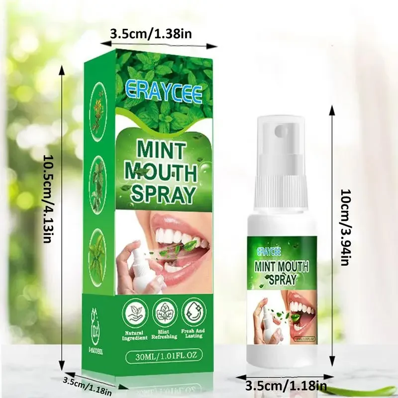 입냄새 30ml Spray do ust na nieświeży oddech delikatny miętowy nawilżający płyn Spray do ust jamy ustnej delikatny miętowy Spray do ust nawilżający