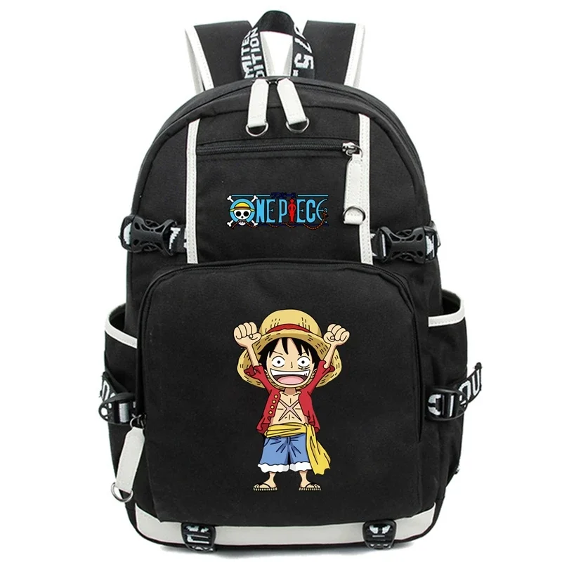 Anime One Piece Backpack for Teen Boys Girls Back To School Backpack Student Luffy Schoolbag Men Women Leisure Usb Travel Bags