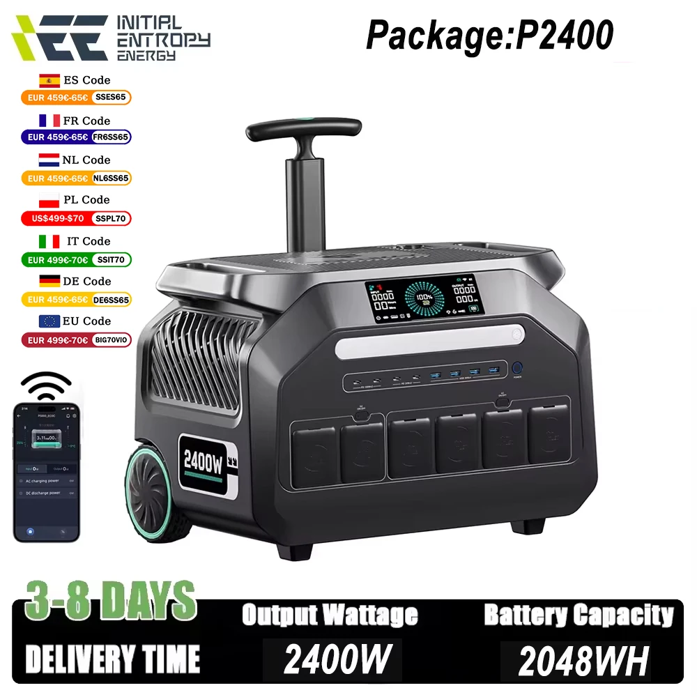 Central eléctrica portátil IEE P2400 de 2400W, 2048Wh, LiFeP04, generador Solar para campamento, Control por… — oferta en AliExpress