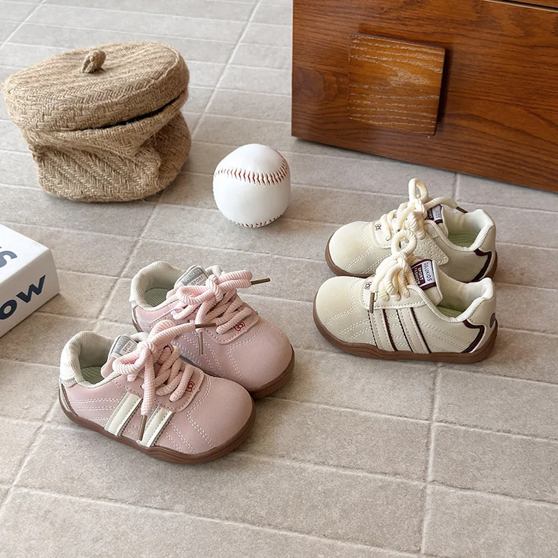 

Children Anti Slip Sports Running Shoes 2025 Autumn New Girls Sweet Soft Sole Comfortable Walking Shoe Toddler Flat Casual Shoes