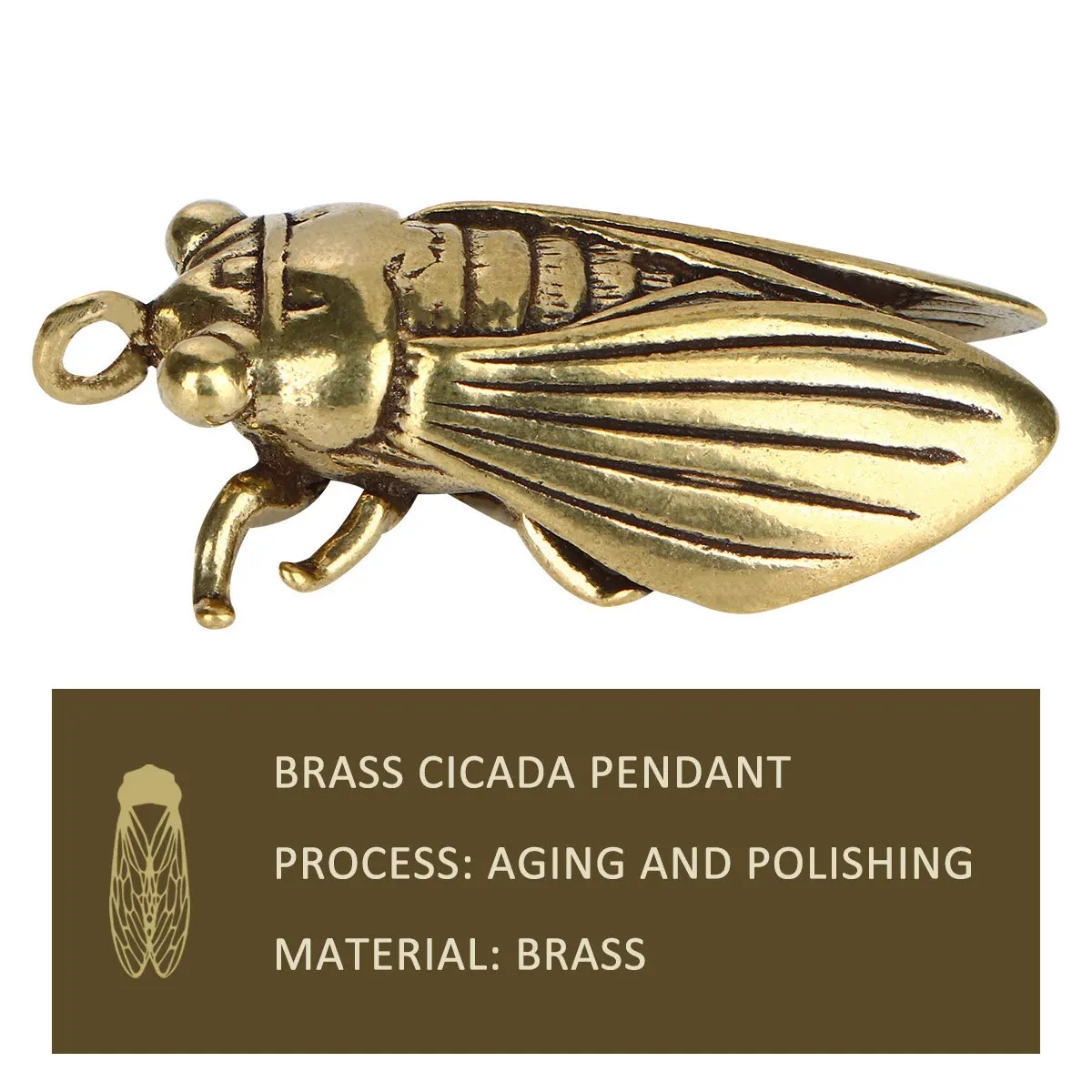 

1Pcs Retro Brass Cicada Charm Necklace Pendant DIY Accessory for Men Women Keychain Sweater Chain Unique Design