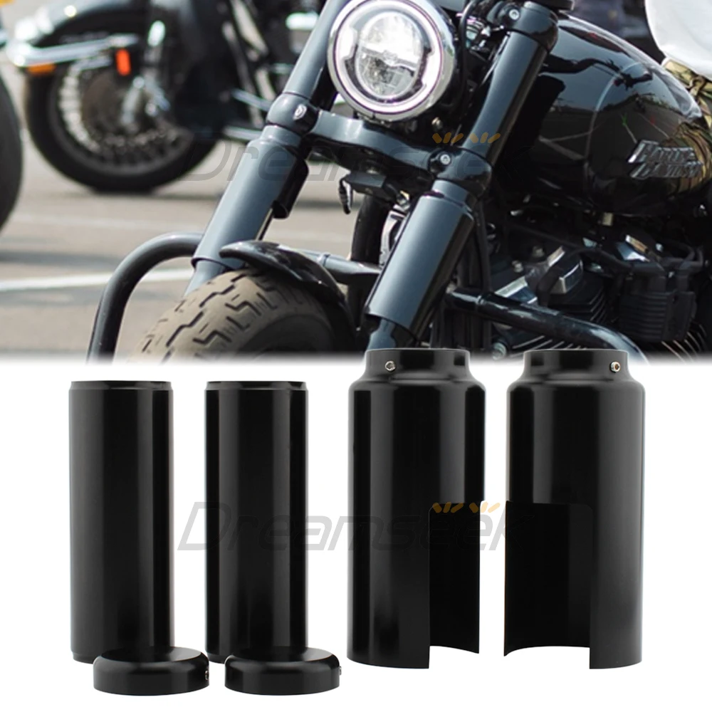 

6Pcs Fork Cover Cap Upper Lower Fork for Harley Street Bob FXBB Low Rider 2018 2019 2020 2021 Black Fork Covers Upper Tube Caps