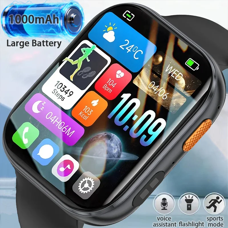 

2026 New Military Grade Smartwatch Men 2.04" HD Screen Waterproof Sports Fitness Tracker Bluetooth call Smartwatch birthday gift