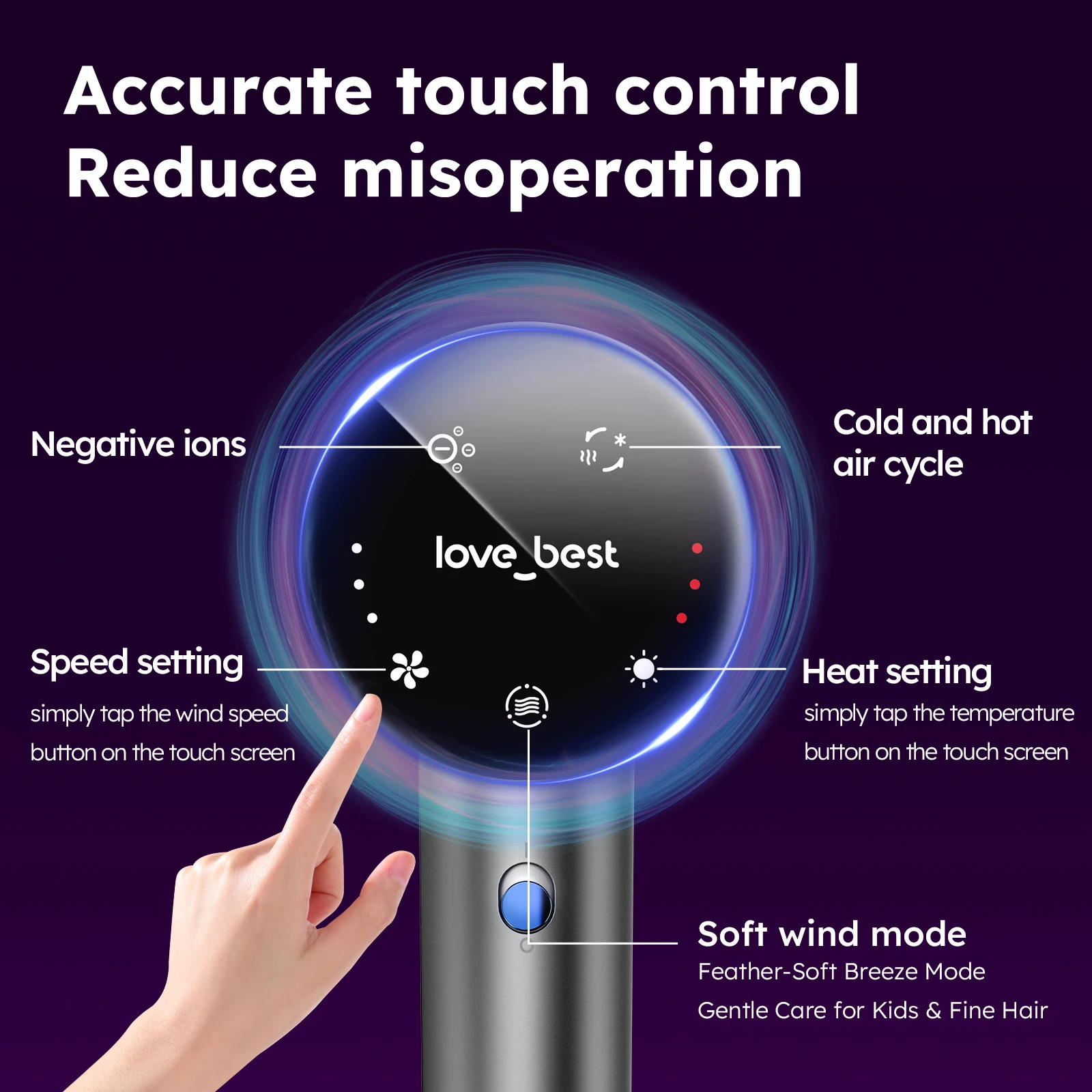 مجفف شعر عالي السرعة 600 مليون الأيونات السالبة للعناية بالشعر 110000 دورة في الدقيقة سريع الجفاف 220 فولت (مع محول الاتحاد الأوروبي) سرعة الرياح 64 متر/الثانية