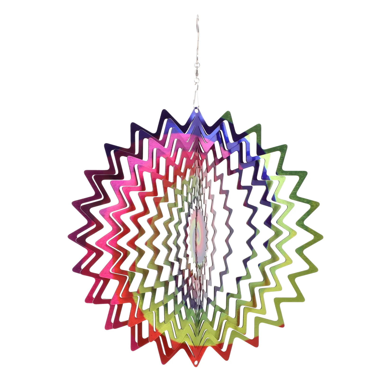 

Stainless Steel 3D Rotating Wind Chime Outdoor Garden Hanging Decor Multi-Layer Color Visual Effect 3D Wind Chime