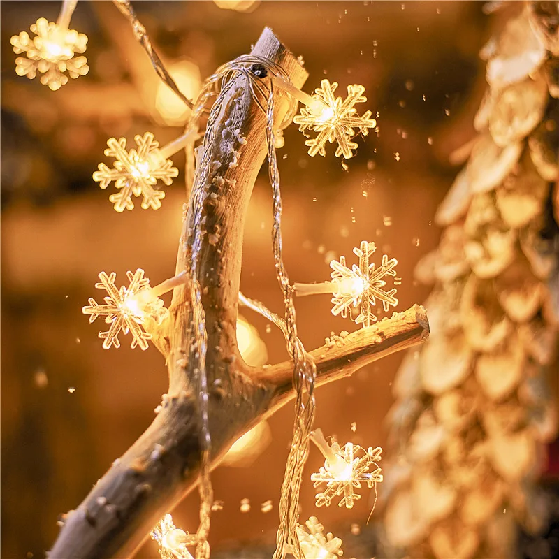 1.5/3/6m Snowflake LED String Lights Fairy Lights LED Lights Battery/USB Powered Garland New Year's Christmas Decorations