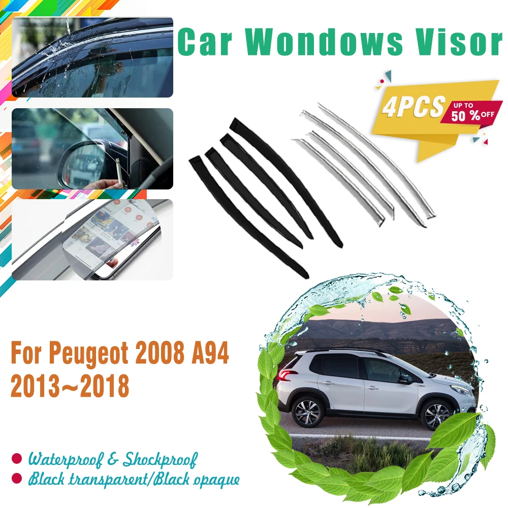 

Car Window Visor For Peugeot 2008 A94 MK1 2013 2014 2015 2016 2017 2018 Rain Guard Deflector Shade Weathershield Car Accessories