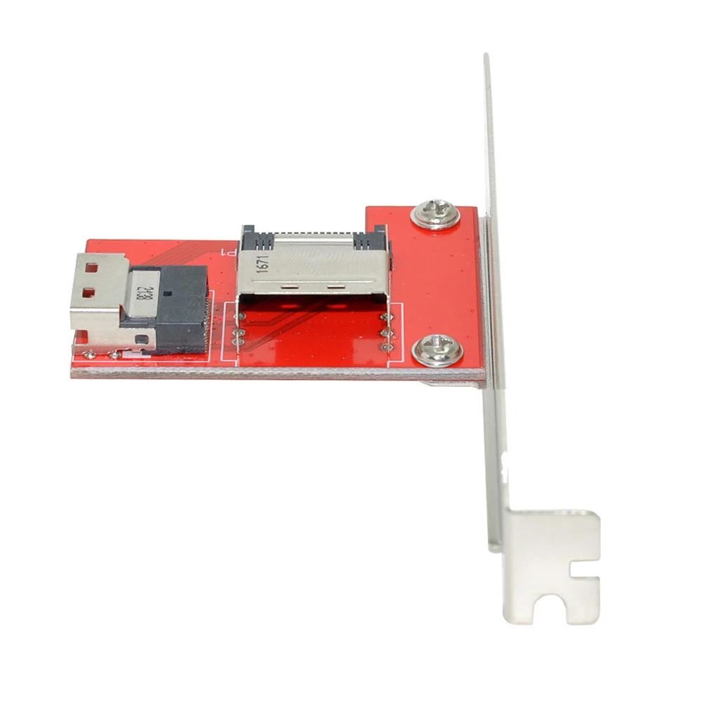 PCI-Express 4.0 Slimline SAS SFF-8654 to Mini SAS SFF-8087 PCBA Female Adapter With Bracket