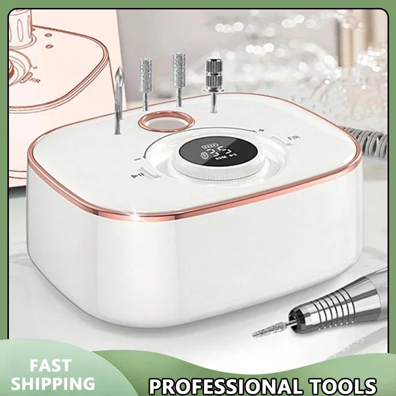 Set levigatrice elettrica per unghie 35000 giri/min Trapano per manicure a basso rumore con display a LED Strumenti e accessori per la cura delle unghie per uso professionale