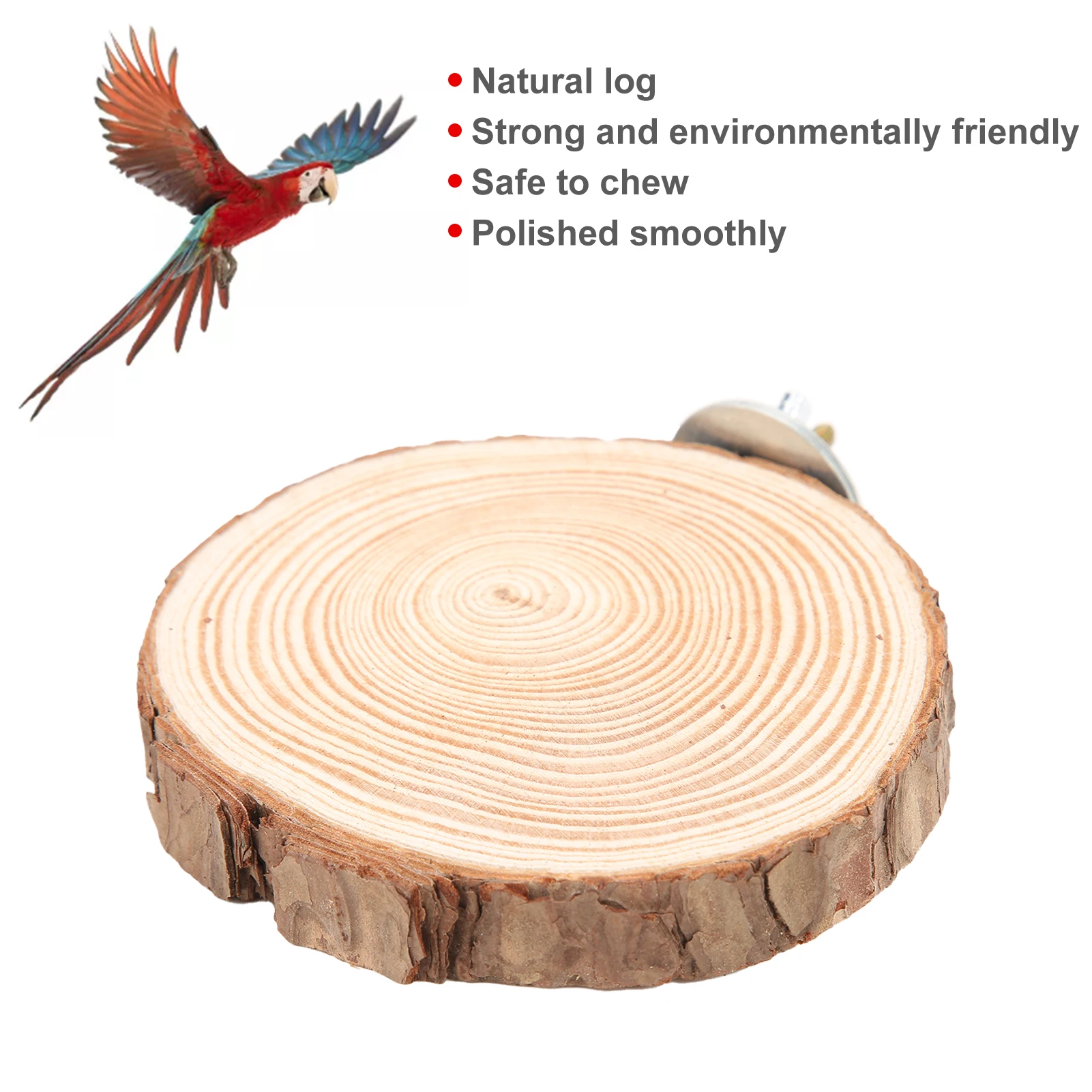 Birds Round Perch  Natural Wooden Stand for Cage Birds Parrots Biting Standing Round Natural Wood Stand for Bird