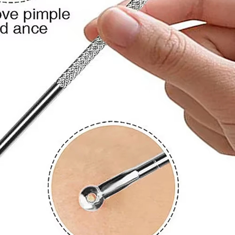 البثرة حب الشباب إبرة خلية البثور البثرة كليب الملقط الأسود رئيس Comedone حب الشباب العيب النازع الجمال الوجه أداة العناية بالبشرة #6