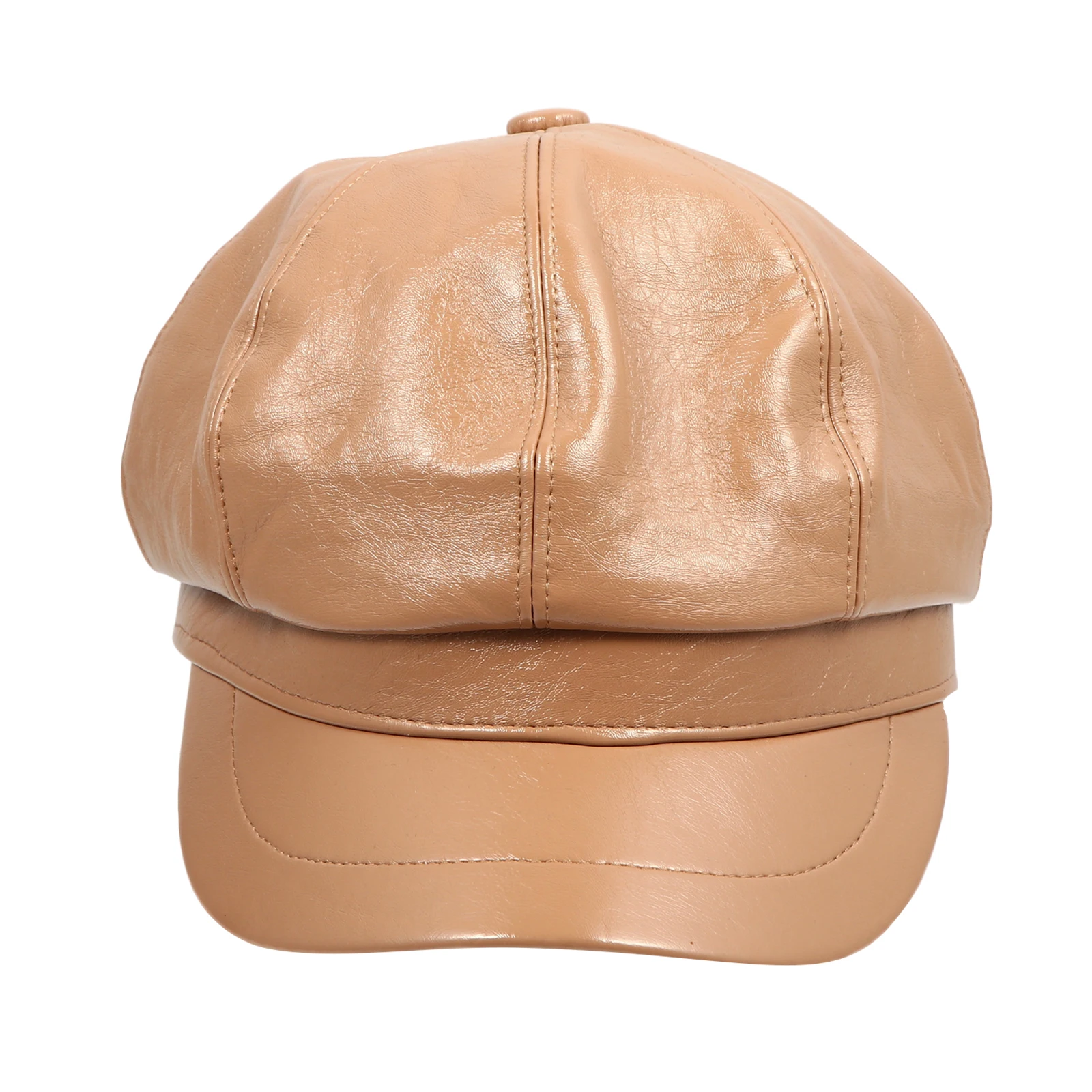 

Glossy Beret Hats Artificial Soft Comfortable Strong Brim Built-in Shaping No Blocking Vision Suitable Daily Life