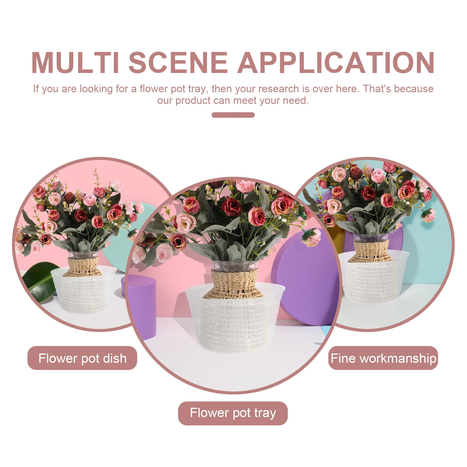 

12Pcs Durable Plastic Flower Pot Saucers Clear Plant Saucers for Indoor Outdoor Gardening Plastic Plant Pot Saucer