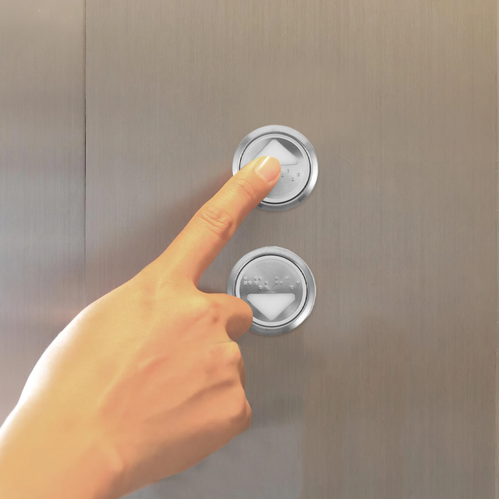 

2Pcs Round Elevator Button Stainless Steel Emergency Stop with Braille for Freight Elevator Replacement Accessories