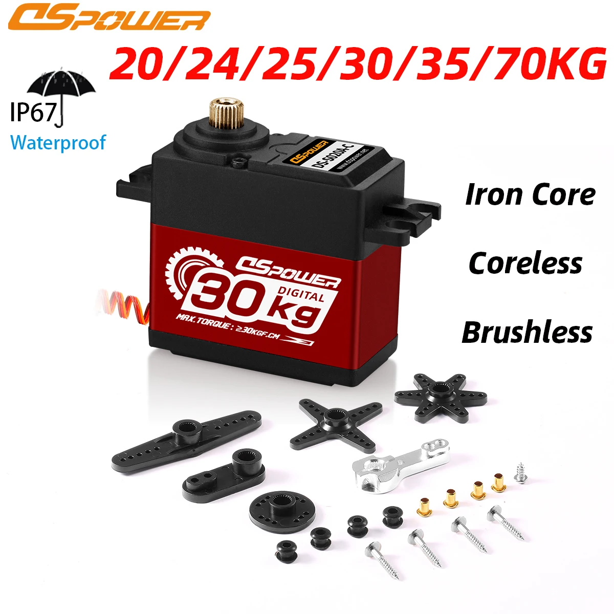 DSpower Waterproof Servo Large Torque Brushless Core Servo 20kg 35kg 70kg RC Servo for 1/8 1/10 RC Car Toys For Boys 24h Deliver