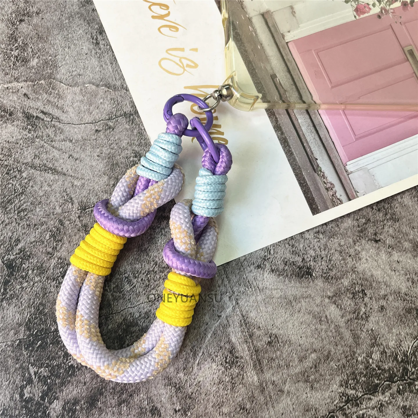 سلسلة خلوية بألوان متباينة حقيبة سلسلة مفاتيح نسائية تزيين الهاتف قسط كيرينغ سلك الهاتف المحمول إلى الهاتف مع الحبل