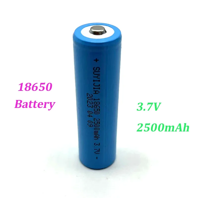 New 18650 Battery Rechargeable Battery 3.7V 18650 2500mAh Capacity Lithium Ion Rechargeable Battery Flashlight Shaker Battery