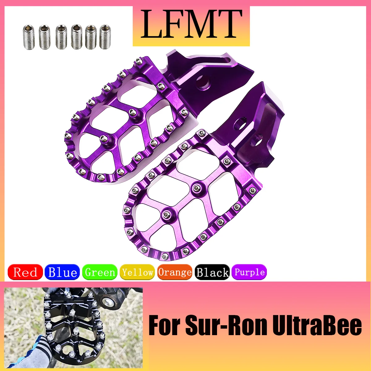 

For Ultrabee Surron Sur-Ron Ultra Bee Off-Road Electric Vehicle EnduroDirt Bike Motorcycle Footpeg Footpedal Footrest Foot Pegs