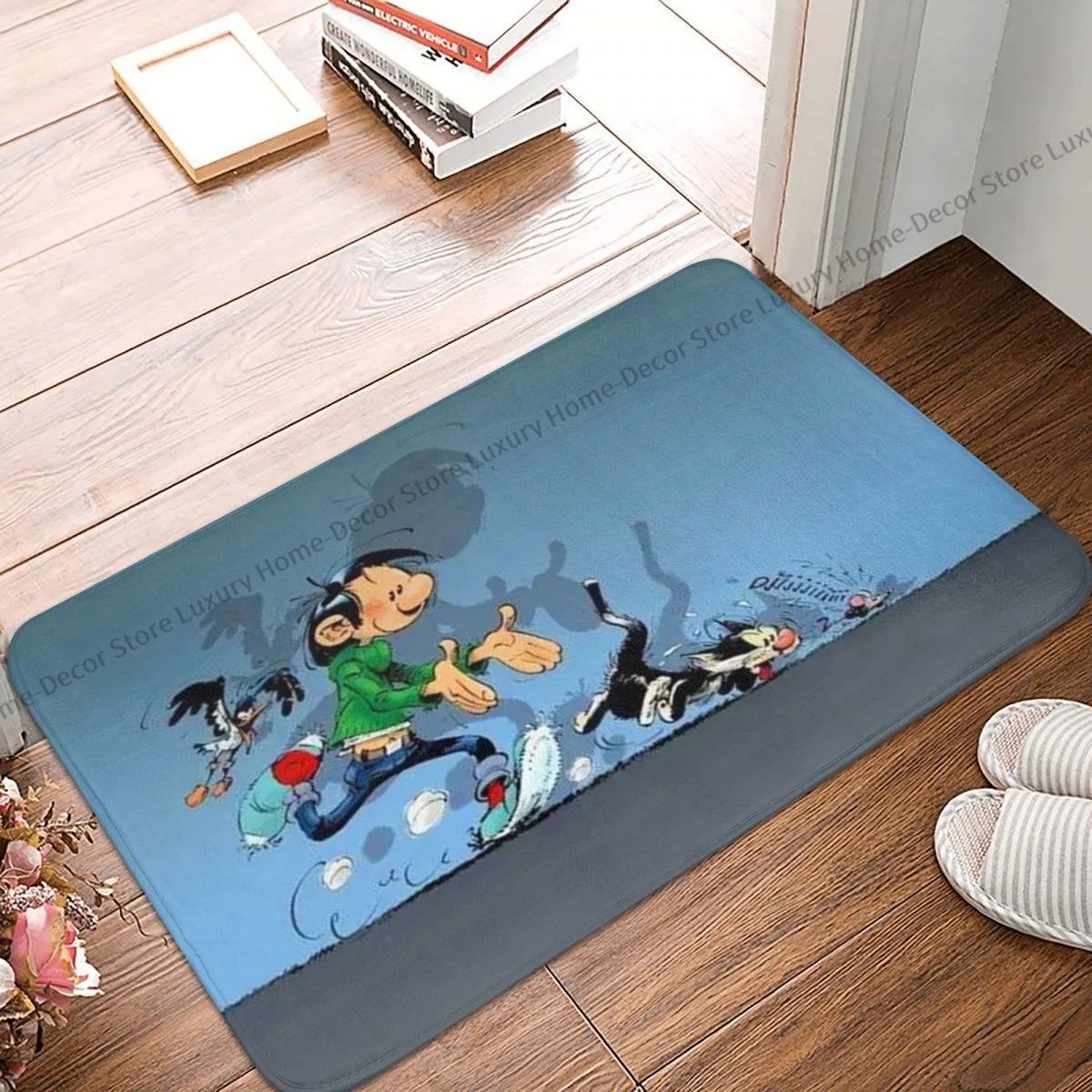 Gaston Lagaffe Bedroom Mat Doormat Flannel Carpet Outdoor Rug Home Decoration