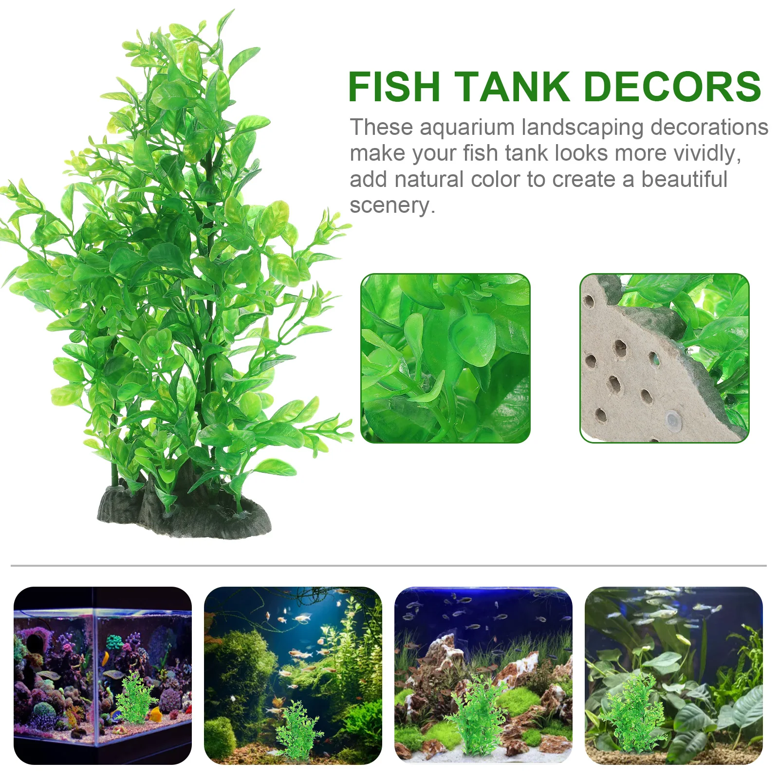 

Realistic Green Fake Aquarium Plants Decorations Aquatic Turtle Accessories Artificial Plant Ornament For Reptile Terrarium