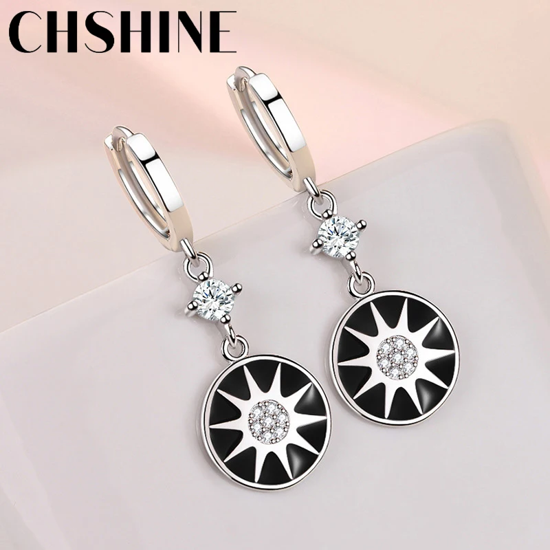 CHSHINE 925 Sterling Silver Sun Flower Earrings for Women's Wedding Gifts Fashion Jewelry