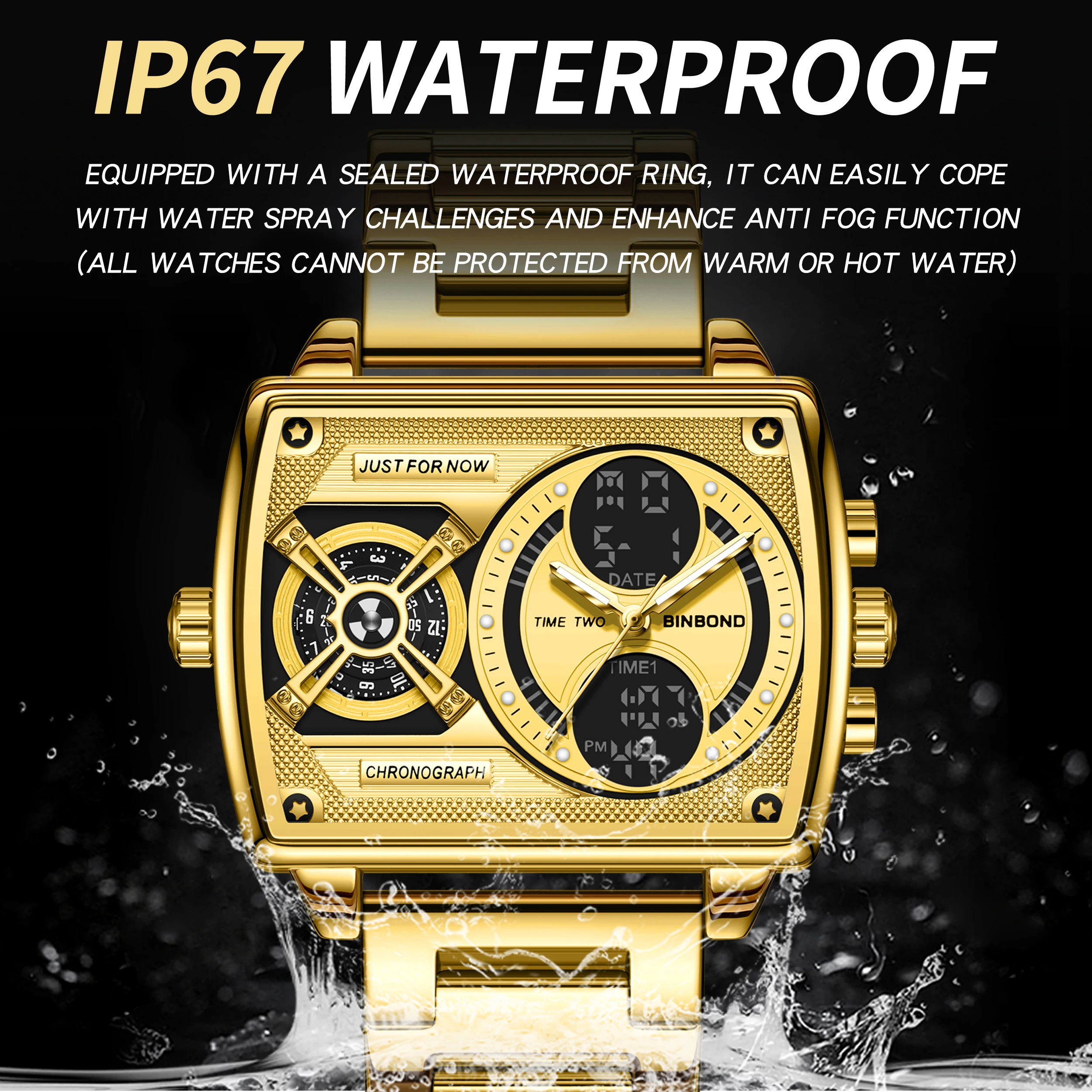BINBOND  Multi-functional Casual Reloj Precise Quartz Watches For Men Luxury Luminous Waterproof Men's Wristwatches Chronograph view 5