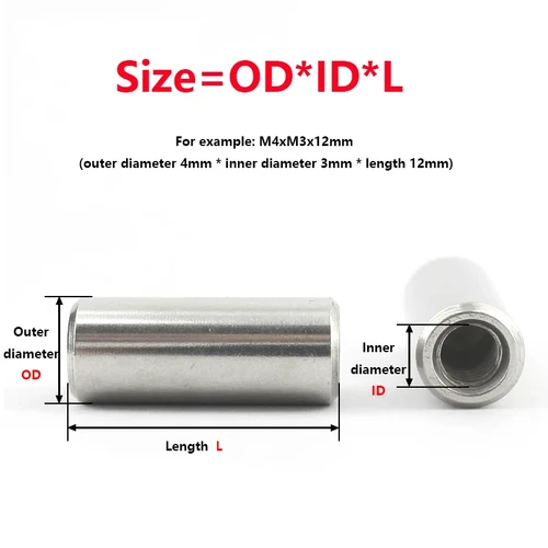 Imagen 2 del producto Pasador cilíndrico de rosca interna, herramienta de posicionamiento cilíndrico con orificio, acero inoxidable 304, M3, M4, M5, GB120, M6