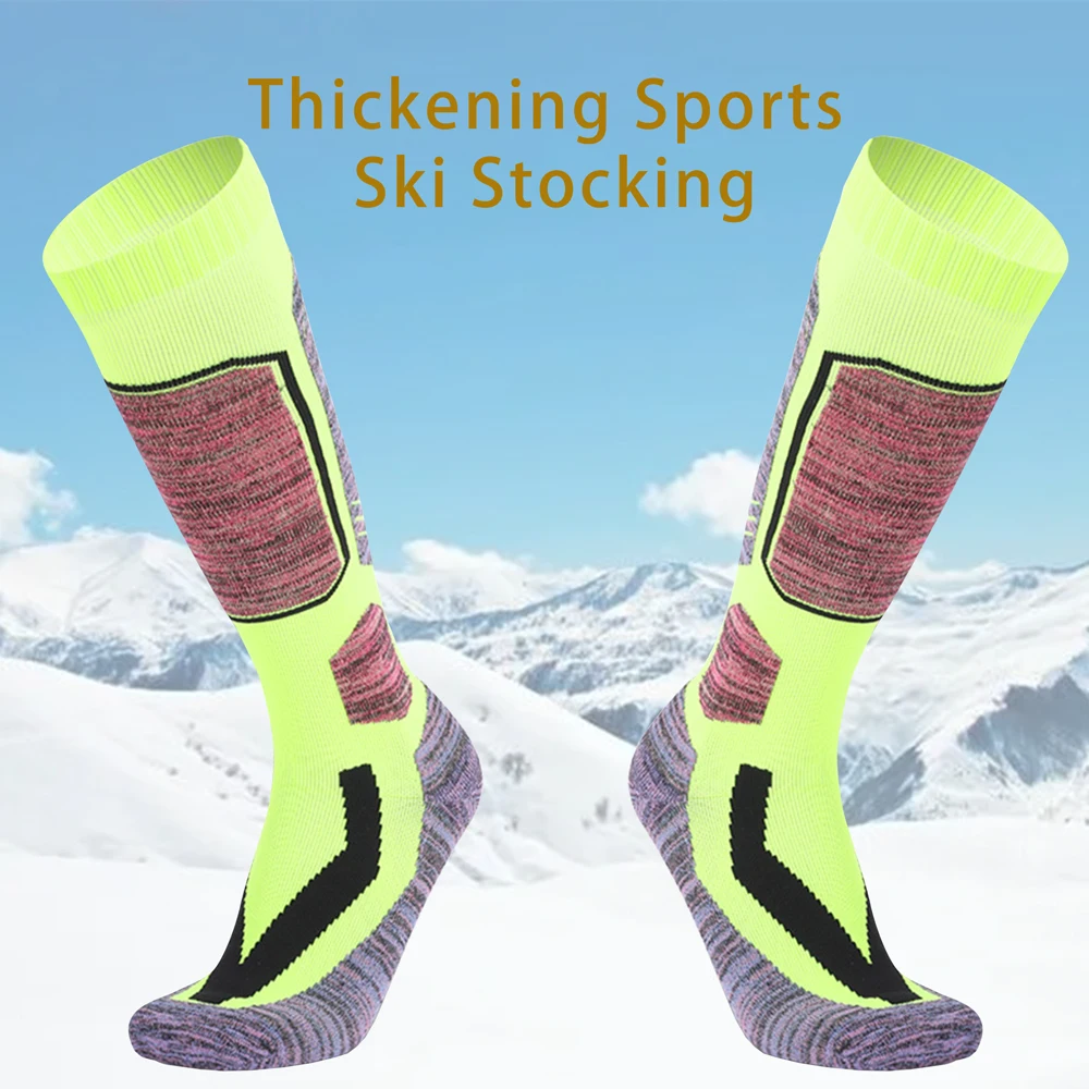 1 Pair Winter Warm Thickening Cotton Ski Stockings Hiking Socks For Women Men Anti-Cold Skiing Outdoor Sports High Stockings