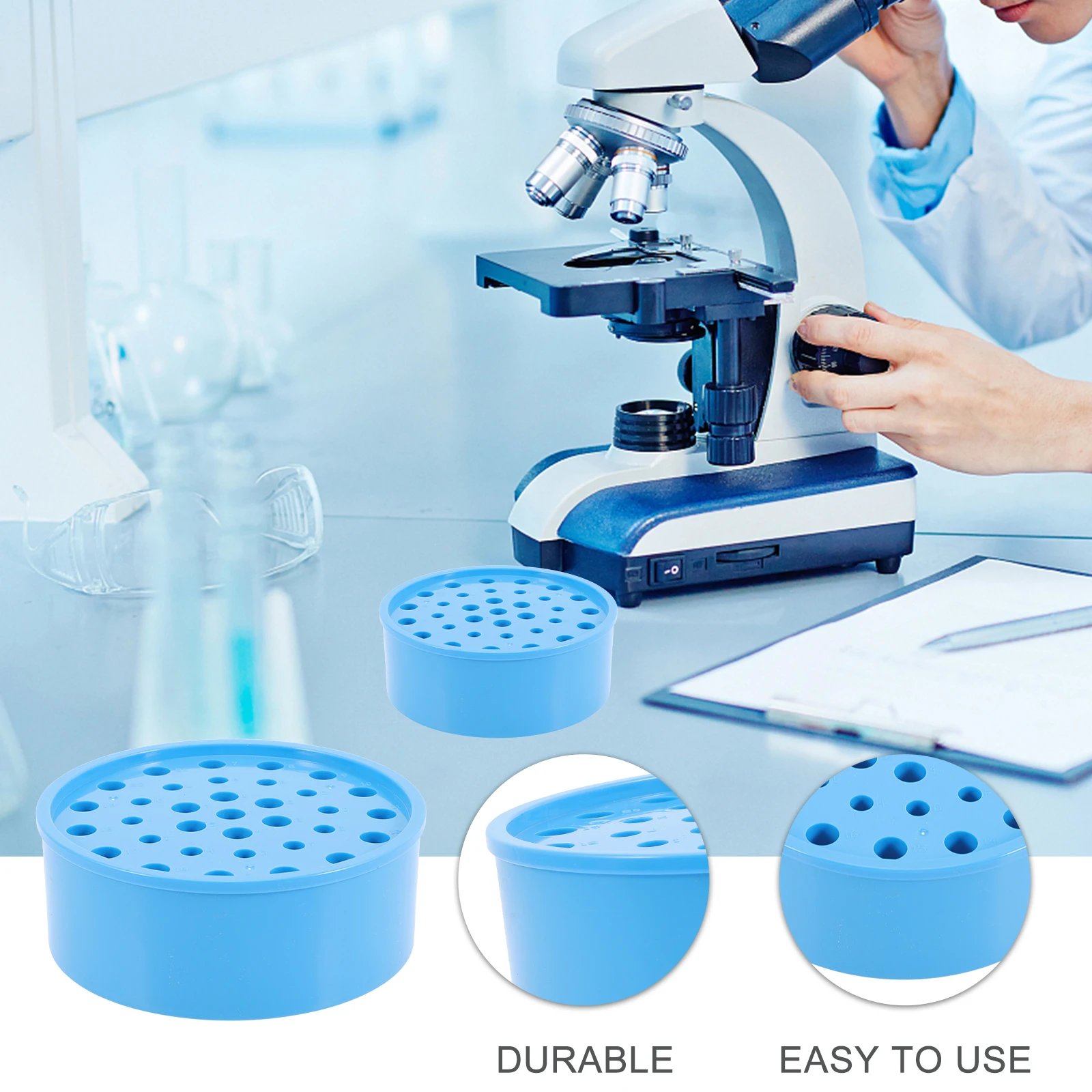 

Plastic Test Tube Rack Holder Stand for Lab Storage Organizing Tubes Low Temperature Ice Box Sturdy Easy