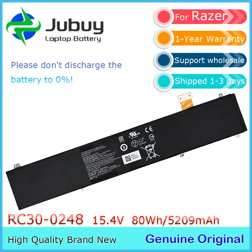 RC30-0248 15.4V 80Wh Original Laptop Battery for Razer Blade 15 Advanced 2019 2018 GTX 1060 4ICP4/55/162