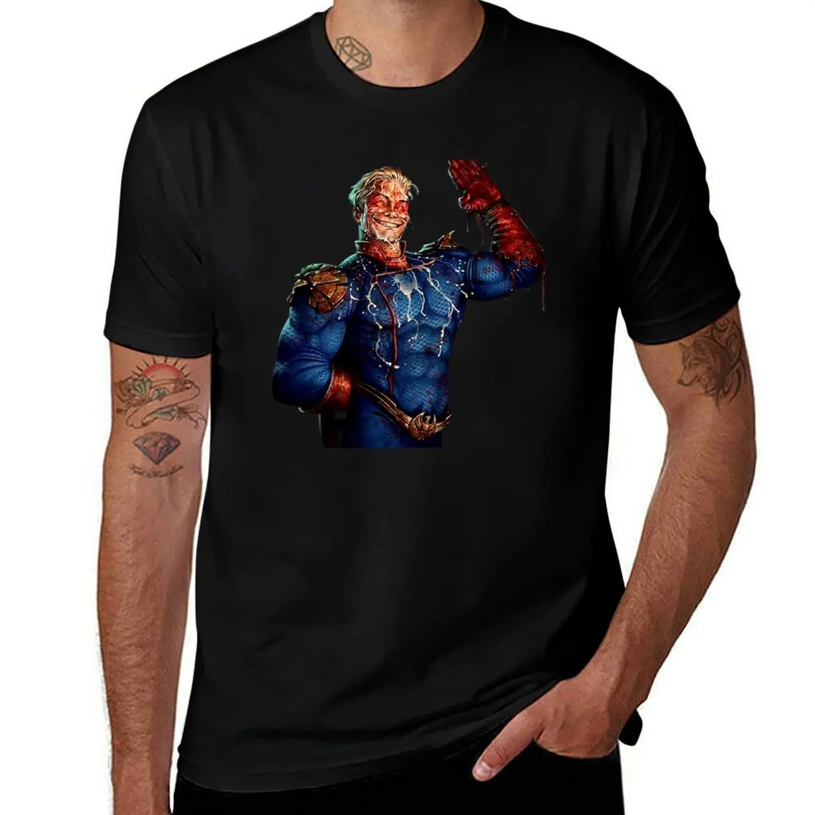 

homelander ,america flag in blood, Patriot in blood T-Shirt Man t-shirt affliction shirts custom t shirt mens vintage t shirts