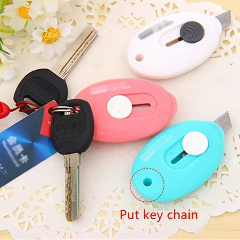 3PCS Mini Portable Small Utility Knife Hook Belt Invisible Box Cutting Letter Cutter Office School Supplies Color Random