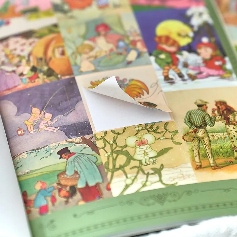 20 Sheets Vintage Fairy tale theme Large size Stickers book handmade DIY Decorative Stick Labels Junk Journal Supplies