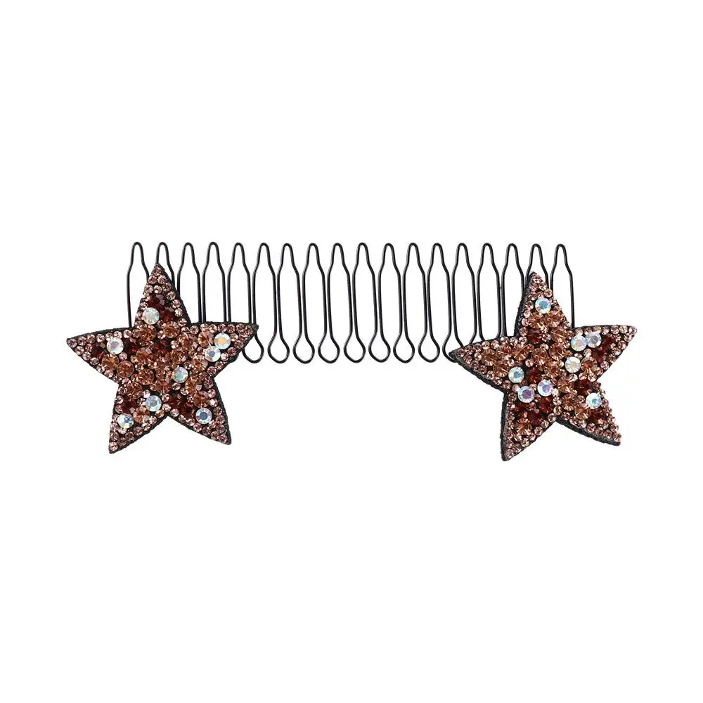 

Cute Rhinestone U Shape Hair Styling Comb Butterfly Bow Fixed Combs Star Hair Wear Invisible Extra Hair Holder Daily