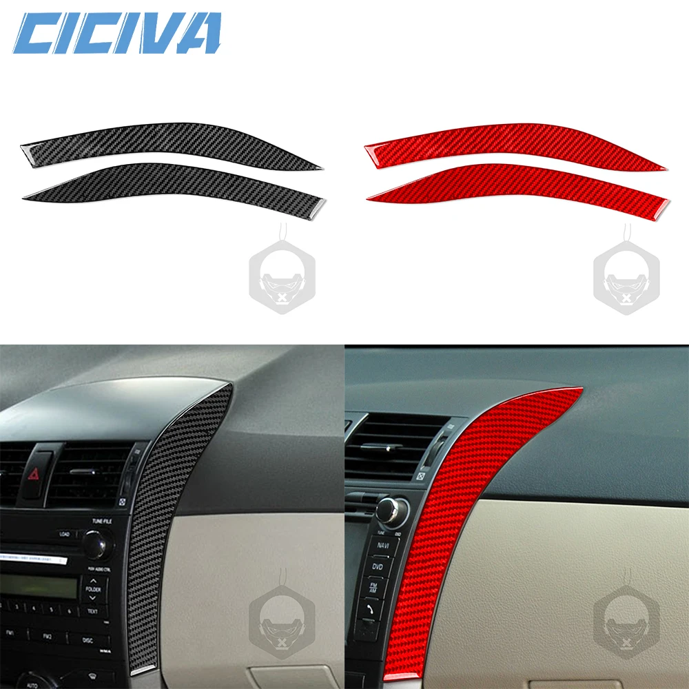 

For Toyota Corolla 2009-2013 Carbon Fiber Center instrumentation sides Panel strip Car inside Decoration Accessories Sticker