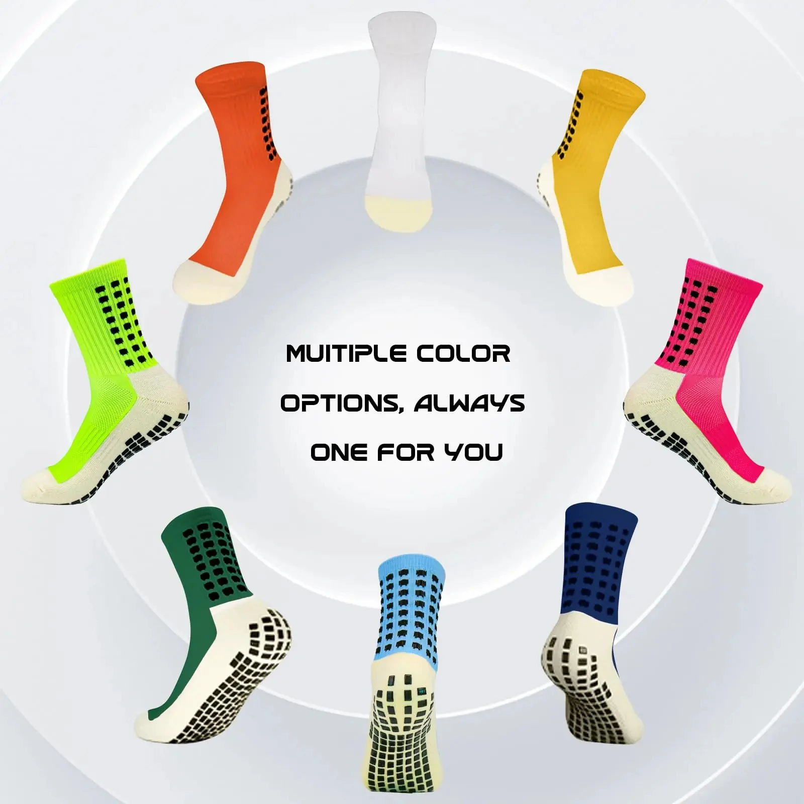 4 Pairs of Sports Socks Football Socks Men\'s Mid-calf Socks Breathable Silicone Anti-slip Dot Socks Basketball Yoga Socks