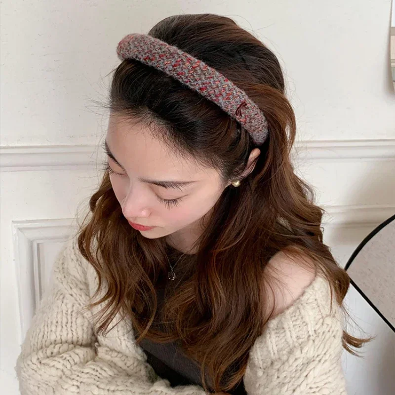 Headbands for Women Mixed Color Sponge Hair Hoop Hair Bands Fashion Knitted Wool Headband Hairbands Hair Accessories Headdress