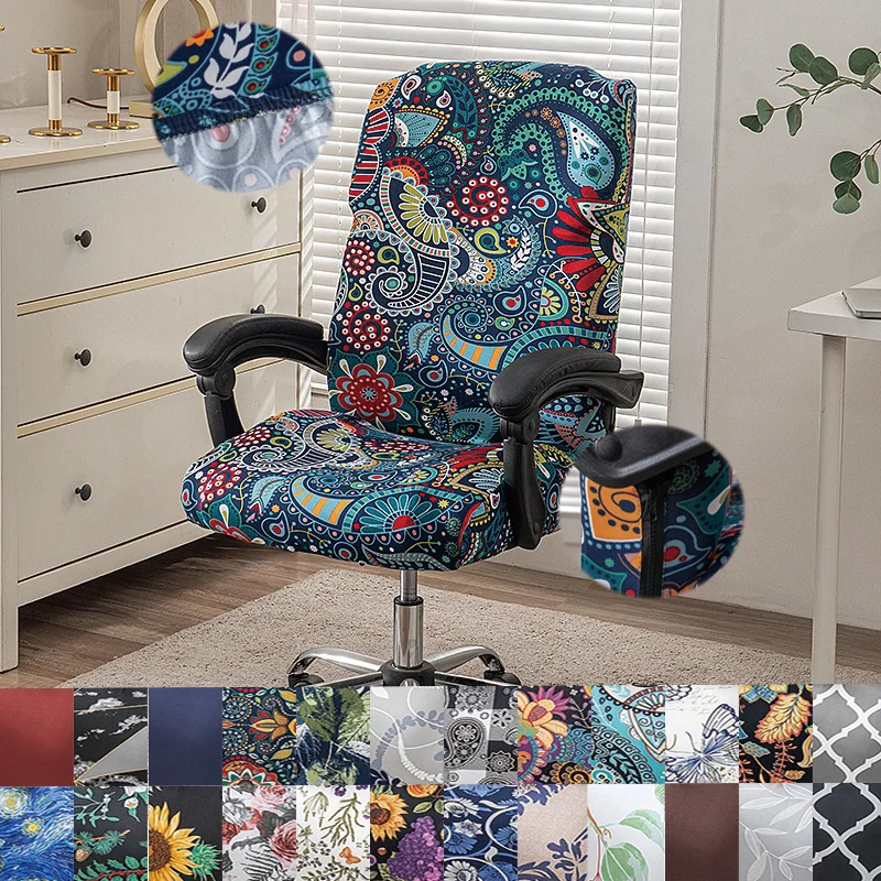Funda estampada para Silla de masaje, lavable, antiincrustante, para ordenador, Hotel, oficina