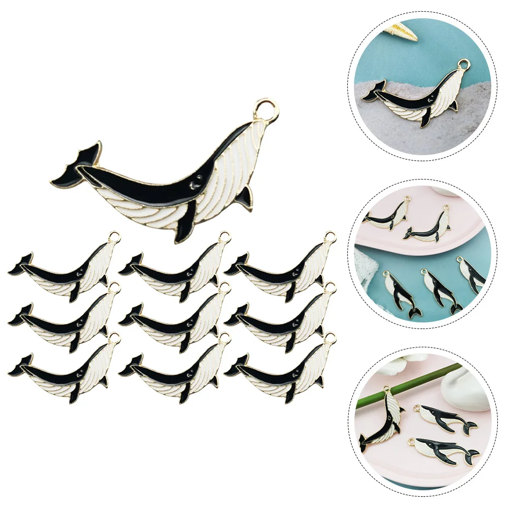 

10 Pcs Whale Keychain Pendant Alloy Creative Hangings Jewelry Charms Decorative Accessories Party Cosplay Home Decor Whale