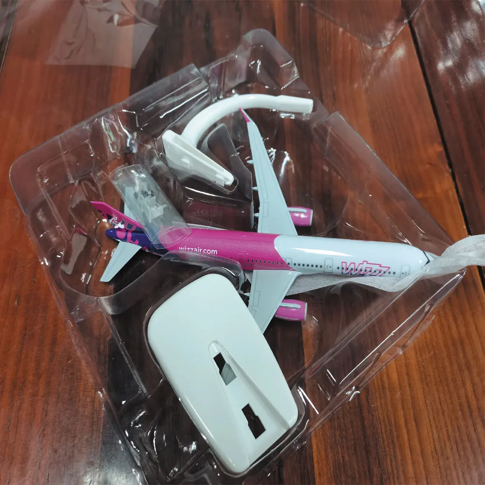 20Cm Wizz Air A321 Model Vliegtuig A320 Neo Wizz Air Airlines Hars Diecast Vliegtuig Miniatuur Vliegtuig Bouwpakket