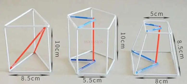 Modelo de demostración de geometría tridimensional, Ayuda de enseñanza de matemáticas, volumen de doble uso, área de superficie, herramienta para