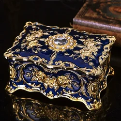 Metal Crafts European Style Retro Jewelry Box Creative High-end Ring Necklace Small Storage  Gift