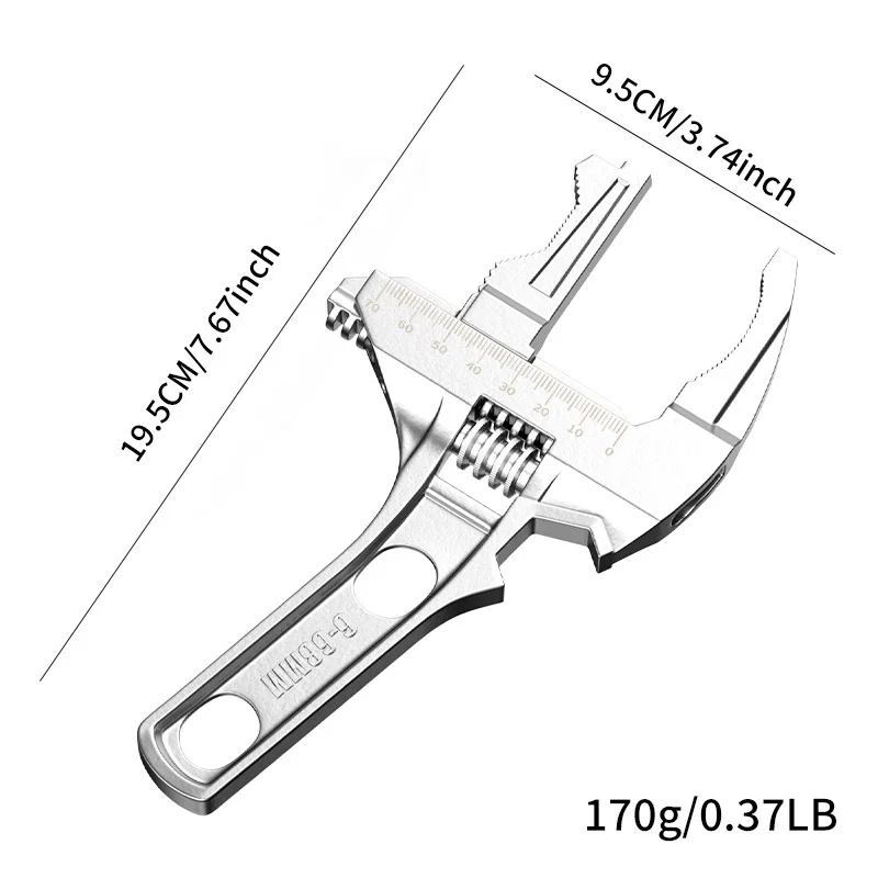Repair tool bathroom wrench adjustable large opening wrench kitchen bathroom pipe wrench manual tool power port wrench